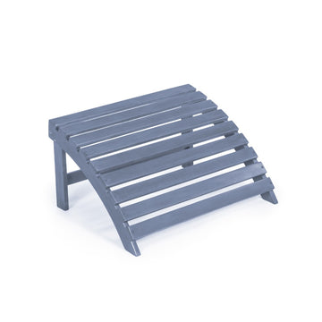 Saranac 2-Piece Traditional Rustic Acacia Wood Adirondack Chair with Detachable Ottoman - JONATHAN Y